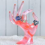 HOMEGOAL Hand Jewelry Holder, Bracelet Ring Watch Jewelry Display Holder Stand, Mannequin Hand, Polyresin, 7 Inch (Peach Color)