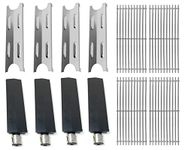 Shengyongh SSBG179A (4-Pack) 304 Stainless Steel Cooking Grid Grates and Heat Plates and Cast Iron Burner Replacement Parts Kit for Master Forge BG179A, BG179AO Grill Parts