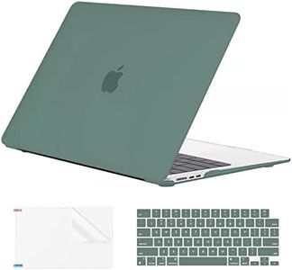 EooCoo Compatible with MacBook Air 13.6 inch Case 2024 2023 2022 M3 A3113 A2681 M2 with Retina Display, Plastic Hard Shell Case + Keyboard Skin Cover + Screen Protector, Midnight Green