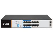 SuperShopperIndia D-Link 16 Port Gigabit PoE Switch - 16 PoE+ 2 SFP Ports 250m DGS-F1018P-E