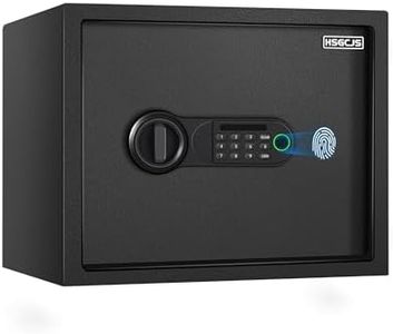 HSGCJS Fingerprint Safe - 1.2 Cubic Feet,Biometric Fingerprint Home Safe Box with Digital Keypad,Security Safe with Induction Light and Leather, Money Box for Jewelry Cash Document Valuables