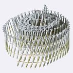 waltyotur 2-1/2Inch x 0.092Inch Collated Wire Coil Siding Nails 15-Degree Full Round-Head Ring 3600 Count Hot-Dipped Galvanized for Rough Nailing of Lathing and Sheathing Materials