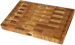 B4K ® 45х30х4 cm Chopping Block Made of Oak End Wood | End Grain Board with Handles and Silicone Feet | Antibacterial End Grain Board | End Wood Board | Kitchen Board | Chopping Board