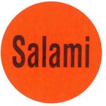 Salami Labels Red Deli Dot Packaging Labels Black Imprint - 1"Dia 1000 Per Roll