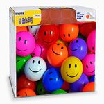 EEVOVEE - Smiley Kids Plastic Pool Balls (ISI 9873 Safety Certified), Non Toxic Safe & Soft Ball Pit Balls 8.2cm, (200pcs), Multi Color Kids Balls with Soft Edged