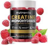 Nutravita Creatine Monohydrate Gummies for Men & Women-5g of Creatine Monohydrate per Serving - Sugar Free,Vegan, Raspberry Flavor, 120 Count