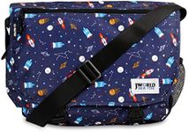 J World New York Women's Terry for Women. Girls School Kids Messenger Bag, Spaceship, One Size US