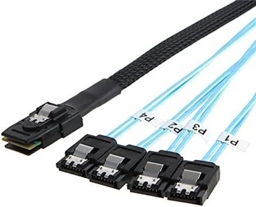NFHK Internal Mini SAS SFF-8087Host to 4 SATA 7pin Target Hard Disk 6Gbps Data Server Raid Cable 100cm