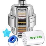 32 Stage Shower Filter with Vitamin C for Hard Water - Water Softener Shower Head Filter with Replaceable Multi-Stage Filter Cartridge to Remove Chlorine, Heavy Metal