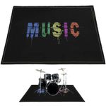 Anjetan Drum Rug, Drum Mat, Electrical Drum Carpet Soundproof Rug Pads Drum Accessories for Electric Drums Jazz Drum Set, Gift for Drummers, Drum Accessories, 47’’ x 63’’