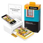 KODAK Dock Plus 4PASS Instant Photo Printer (4x6 inches) + 90 Sheets Bundle (10 Initial Sheets + 80 Sheets Pack)