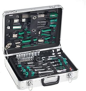 Mannesmann - M29075 – Valigetta degli attrezzi in alluminio, con attrezzi, 108 pz., 34 x 45 x 13 cm
