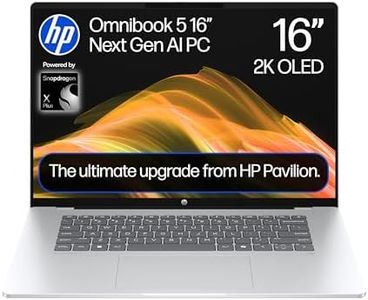 HP OmniBook 5 Next Gen AI 16" Laptop | CoPilot+ PC | Snapdragon X1-26-100 Processor | 16GB RAM | 512GB SSD | Qualcomm Adreno Graphics | 2K OLED Display | 34.75 Hrs Battery | Windows 11 | 16-bf0000sa