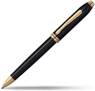 Cross Townsend Black Lacquer Ballpoint Pen with 23KT Gold-Plated Appointments (572TW) by Cross