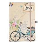 Diary 2025 Day a Page A5 Personal Organizer Diary Soft Padded Cover with Full Page of Saturday & Sunday by Arpan (Vintage Cream)