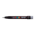 uni-ball Posca PCF-350 Soft Brush Tip Paint Marker Pen | Non Toxic & Bleed Proof Ink | For Rocks Painting, Fabric, Wood, Canvas, Ceramic, Scrapbooking, DIY Crafts | Silver Ink, Pack of 1