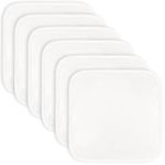 Comfy Cubs Organic Rayon Made from Bamboo Baby Washcloths, 6 Pack, Ultra-Soft Organic Fabric, Gentle on Sensitive Skin for Face and Body, Plush, Super Absorbent for Girls and Boys (White Trim)