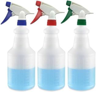 EZPRO USA 24 oz Empty Spray Bottles for Cleaning Solutions, Spray bottle 24oz, Professional Industrial Commercial with Measurements Mist Line Sprayer, Transparent, Pack of 3