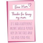 Funny Birthday or Mothers Day Card for Mum, Dear Mum Thanks for Being My Mum, Birthday Card Mum, Rude Card for Mum, Rude Mothers Day Card for Mum