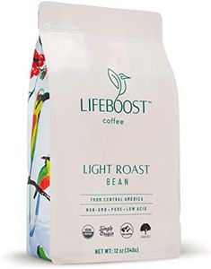 Lifeboost Coffee Light Roast Coffee Beans - Low Acid Organic Light Roast Coffee - Single Orgin Non-GMO Light Roast Coffee - Third Party Tested For Mycotoxins & Pesticides - Whole Bean - 12 Ounces