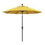 California Umbrella GSCU908117-F25 9' Round Aluminum Market Umbrella, Crank Lift, Collar Tilt, Lemon Olefin