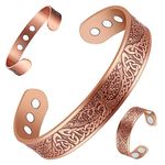 Cigmag 9X Mens Copper Bracelet 99% Solid Pure Copper Magnetic Bracelets for Men Adjustable Cuff Bangle Brazaletes with Gift Box for Father's Day (Tree of Life)