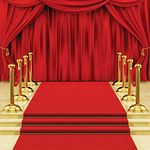 SJOLOON 10x10ft Red Carpet Stairs Star Photography Backdrop Red Curtain Background Hollywood Star Red Carpet Photo Background Vinyl Studio Props 11411