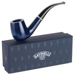 Savinelli Italian Tobacco Smoking Pipes, Arcobaleno Smooth Blue 606