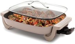 GreenPan Advanced 12” X 15” Electric Skillet with Lid, 7QT Capacity for Family Meals, Healthy Ceramic Nonstick PFAS-Free Coating, Fry, Sauté, Steam, Simmer, Sear, Stir Fry, Dishwasher Safe, Clay