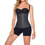 Ann Chery 2028 Corset Waist Trainer for Women | Colombian Waist Cincher With Straps | 3 Hook Semi Vest Body Shaper, Black, Medium