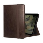 TORRO Case Compatible with iPad Air 11" 2024 and iPad Air 5th/4th Gen – Genuine Leather iPad Air 2024/2022/2020 Case with Stand Function, Apple Pencil Connectivity and Wake Sleep Function (Dark Brown)