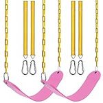 Swings Seat, Swings Seats Replacement 660lbs, Swingsets with Plastic Coated Chains, Swing Set Accessories for Outside Playground Tree, 2 Pack - Pink