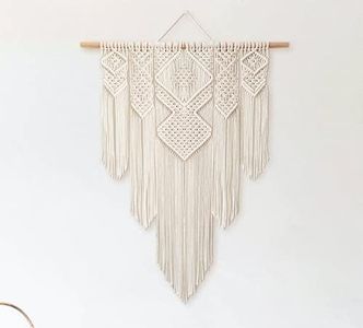 Large Macrame Wall Hanging & Boho Wall Decor for Apartment Dorm Baby Room Bedroom Nursery Above Bed Walls: Macrame wall decor cum wall art for a bohemian room decor