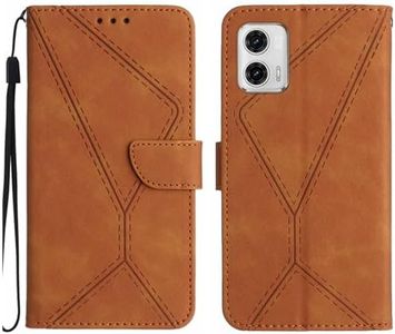 Compatible with Motorola Moto G24 4G Case,Compatible with Motorola Moto G04 4G Kickstand Flip Card Slot Magnetic Closure Phone Cover Brown