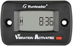 Runleader Digital Wireless Hour Meter, Vibration Activated, Maintenance Reminder, Resettable Job Timer, User Lock shutdown, Use for Generator Marine ATV Lawn Mower Motor and Equipment That vibrate