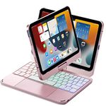 360° Rotatable Magnetic Keyboard for iPad Mini 6th Generation 8.3 inch 2021 Touchpad Keyboard Case, Foldable Bluetooth Keyboard Cover (iPadMini6, Rose Gold)