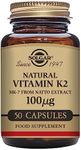 Solgar Natural Vitamin K2 (MK-7) 100 µg Vegetable Capsules - Pack of 50 - Supports Optimal Calcium Distribution and Healthy Bones