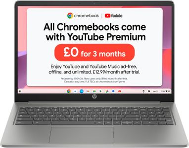 HP Chromebook Plus 15.6" Laptop – i3, 8GB RAM, 128GB SSD, Silver