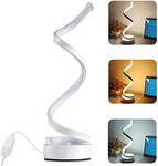 Spiral LED Table Lamp for Bedroom, Dimmable Bedside Table Lamp with 3 Color Temperatures, 12W Twisted White Bedside Night Light, Modern Creative Desk Lamp for Reading, Living Room