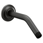 Moen S122BL Showering Accessories Premium 8-Inch Shower Arm with Matching Flange Included, Matte Black