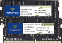 Timetec 32GB KIT(2x16GB) DDR4 3200MHz PC4-25600 Non-ECC Unbuffered 1.2V CL22 2Rx8 Dual Rank 260 Pin SODIMM Compatible with AMD and Intel Gaming Laptop Notebook PC Computer Memory RAM Module Upgrade