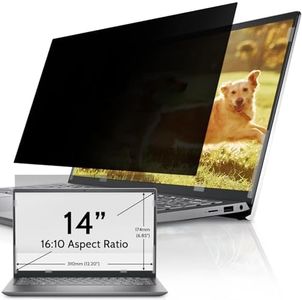 IPROKKO Laptop Privacy Screen 14 Inch for HP Dell Acer Asus Lenovo Thinkpad Envy Xps, 16:10 Aspect Removable 14in Anti Blue Light Glare Privacy Filter Shield, Anti Spy Computer Monitor Security Protector