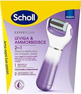 Scholl Velvet 2 en 1 alisa y suaviza, sistema de pedicura electrónico para alisar los pies, cabezales intercambiables de doble acción, elimina y suaviza la piel con callos y talones agrietados