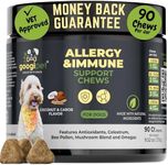 Googipet Dog Allergy Chews -Dog Allergy Relief & Itchy Skin Relief -Dog Skin & Coat Supplement +Bee Pollen, Colostrum for Dogs, Coconut Oil, Probiotics, & Omega 3 Fish Oil for Dogs Itching Skin Relief