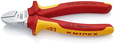 Knipex Diagonal Cutter chrome-plated, insulated with multi-component grips, VDE-tested 160 mm 70 06 160