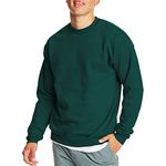 Hanes Men's EcoSmart Fleece Sweatshirt, Cotton-Blend Pullover, Crewneck Sweatshirt for Men, 1 Or 2 Pack Available, Deep Forest - 1 Pack, Medium