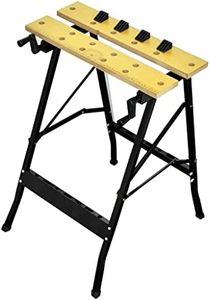 vidaXL Portable Folding Workbench-MDF Surface-Yellow and Black-80 kg Capacity-Precision Tools Included