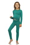 Rocky Thermal Underwear For Girls (Long Johns Thermals Set) Shirt & Pants, Base Layer w/Leggings/Bottoms Ski/Extreme Cold (Jade - X-Small)