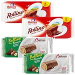 Chocolate Sponge Cake Bundle With Balconi Rollino Chocolate Creme Italian Mini Rolls 222gx2 and Hazelnut Creme Chocolate Italian Mini Rolls 222gx2 (4 Pack)