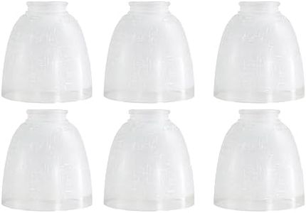 6-Pack White Linen Frosted Glass Shades, Bell Shaped Glass Shade Covers Ceiling Fan Lamp Replacements, Light Fixtures Lampshade for Chandelier Wall Sconces, 1.61" Fitter Size, 5" High x 4.7" Diameter